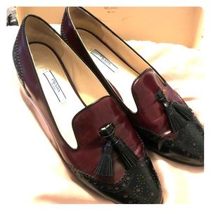 Prada spazzolatto loafers 38 7.5 8 sold out tassel